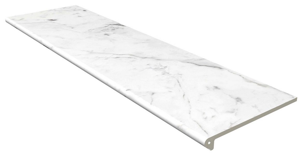 Ступень фронтальная Marble Smooth Round. Carrara Blanco 120*33, Gres de Aragon