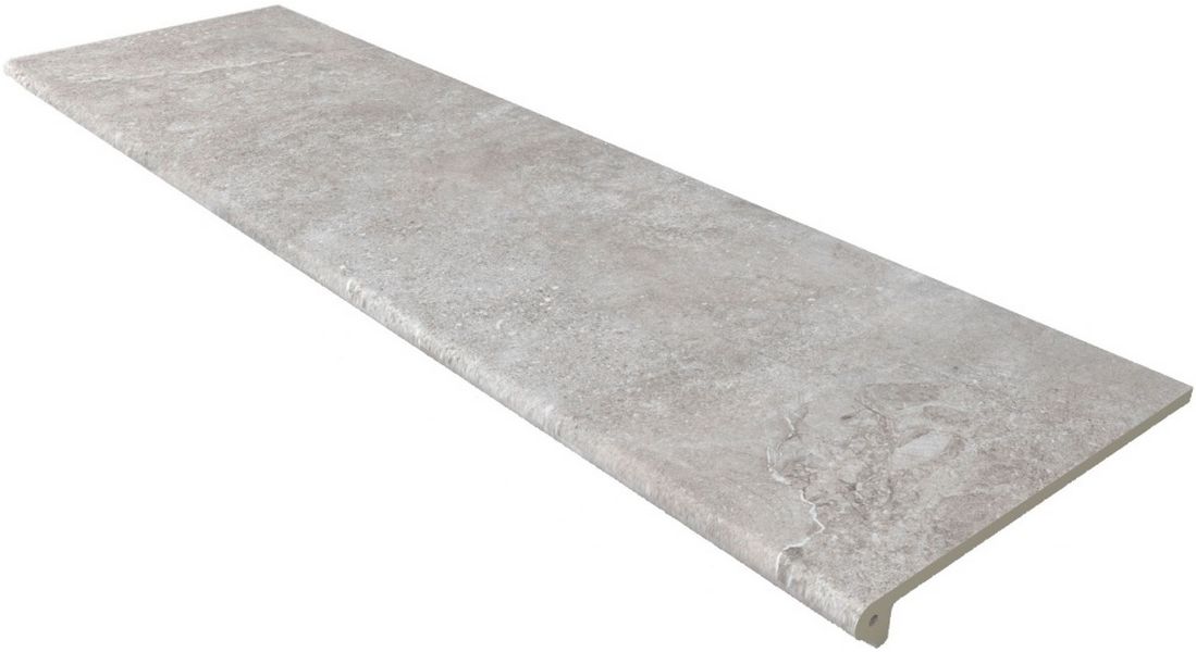 Фронтальная ступень Petra Gris Smooth Round. 120*33, Gres de Aragon